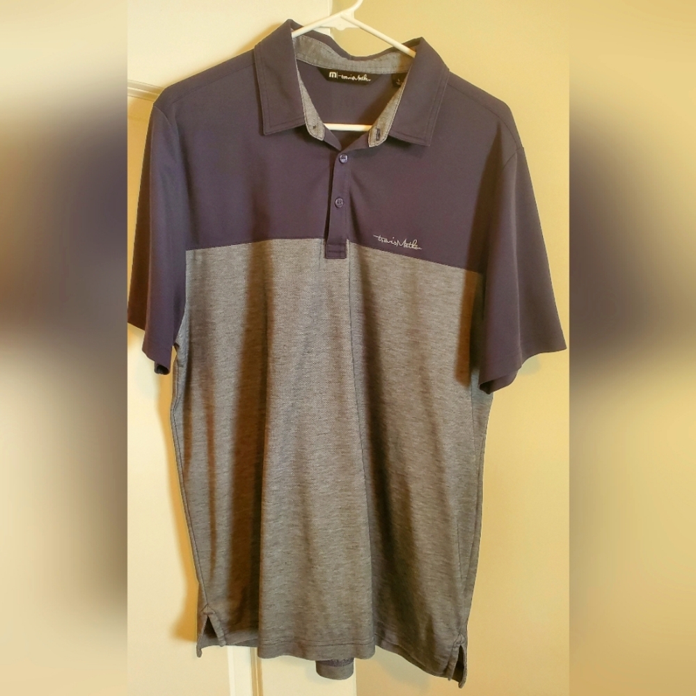 Travis Mathew Men's Dark Blue / Blue Polo Shirt